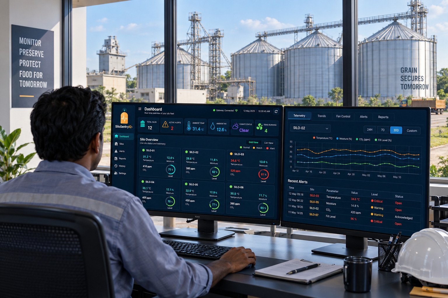SiloSentryIQ grain silo monitoring operations